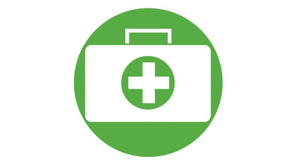 Obraz premium First Aid medical box icon green