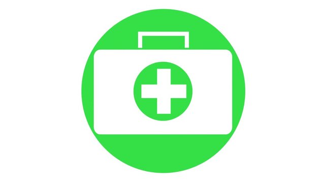 First Aid medical box icon green