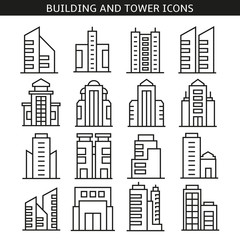 Obraz premium building and tower icons