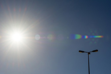 sun sky streetlamp