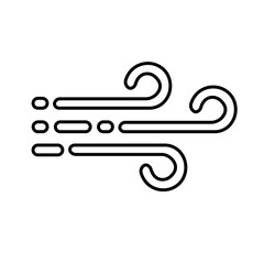 Wind symbol line icon isolated on white background. Outline vector icon.