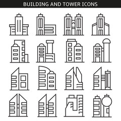 Obraz premium building and tower icons
