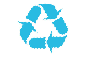 Símbolo de reciclaje por el saneamiento de agua. 