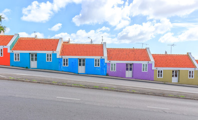 A Row of Colorful Houses In Curacao