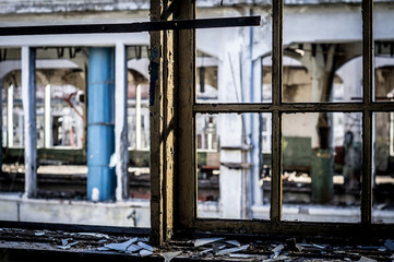 Abandoned factory window