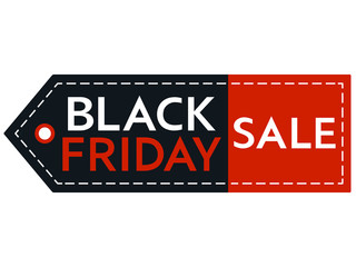 Black Friday sale. Inscription design template. Black Friday banner with copy space. Isolated vector illustration on white background.