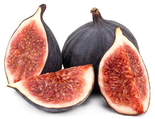 Fresh figs isolated on white background with clipping path