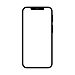 Smartphone icon, silhouette, logo on white background