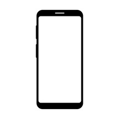 Smartphone icon, silhouette, logo on white background