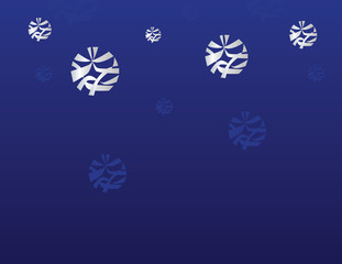 Grey Christmas ornaments on blue background