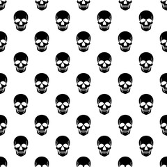 Halloween seamless pattern. Design elements for halloween party poster. Scull pattern seamless in simple style vector illustration