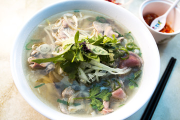 Vietnamese Beef Noodle Soup Dish
