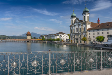 The Lucerne Jesuit Church is a Catholic church in Lucerne along the river Reuss, Switzerland.