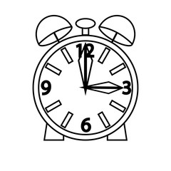 clock round timer line vector black icon