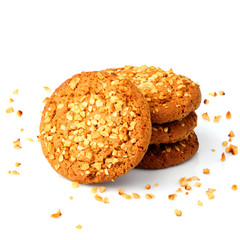 Cookie with peanut crumbs.