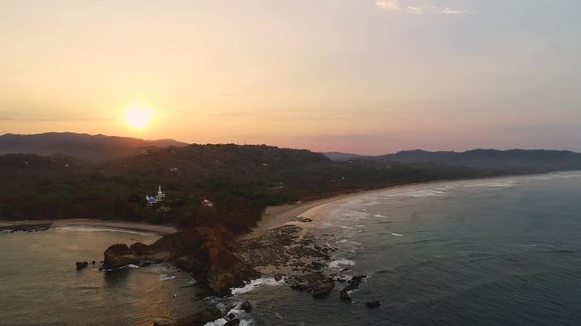 Aerial view of Playa Guiones Costa Rica.