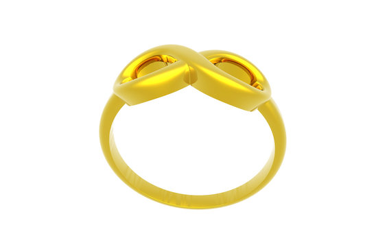 Goldener Ring mit unendlich Zeichen