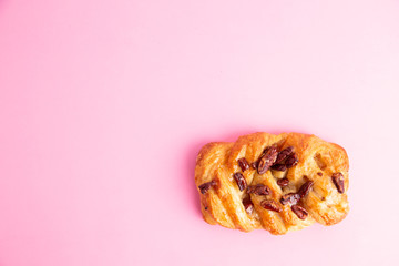 braid cake with nuts in colorful background