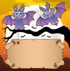 Small parchment and cartoon bats