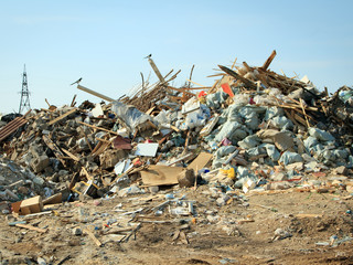 Large garbage dump waste