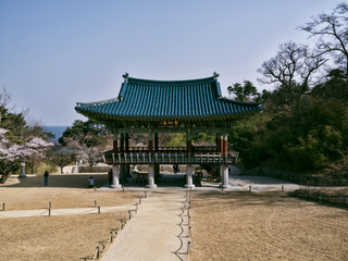 Traditional korean arbor in Naksansa temple, South Korea