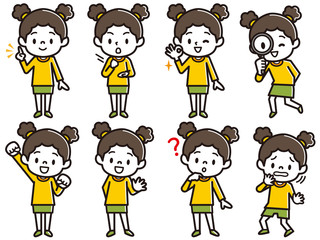 女の子　表情　セット