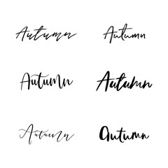 Set of autumn word