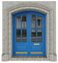 Classic door with a wreath