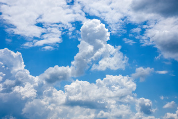 Naklejka na ściany i meble White fluffy clouds on a blue sky
