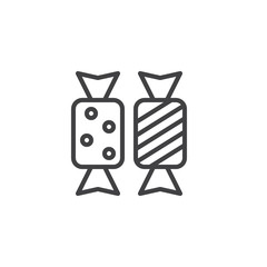 Halloween Candies outline icon. linear style sign for mobile concept and web design. Sweets line vector icon. Symbol, logo illustration. Pixel perfect vector graphics