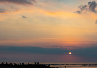 バリ島の海と夕日
