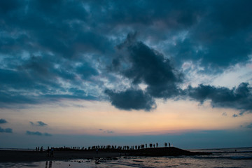 バリ島の海と夕焼け空
