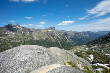 Very beautiful mountain landscape. The trip through the mountains. The Nature Of Siberia