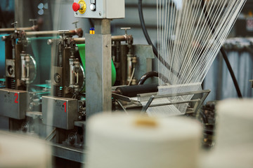 Dyeing fabrics yarn in industry production factory