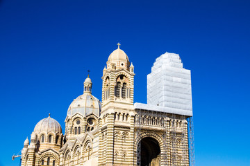Cathedral of Saint Mary Major in a sunny day in Marseille, France