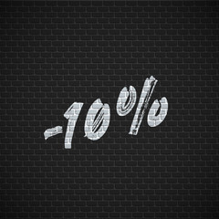 High detailed brick wall with percentage, vector illustration