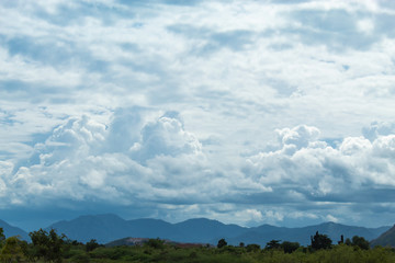 Mountain and the sky with clouds beautiful.