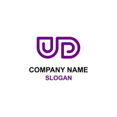 Fototapeta premium UD letter initial logo.