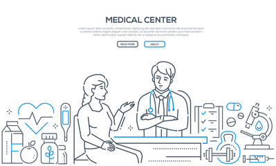 Medical center - modern line design style banner
