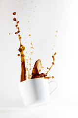 Coffee splash from a coffee cup