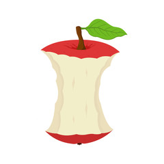 Vector cartoon stub of apple. Garbage of fruit