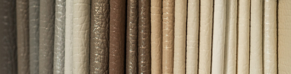 Catalog of multicolored imitation leather from matting fabric texture background, leatherette fabric texture, industry background