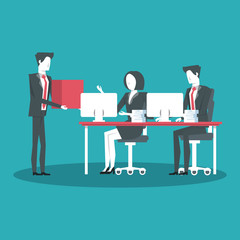 Fototapeta premium Business coworkers avatar