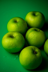 Green fresh apple group, fruit for healthy
