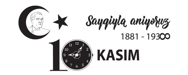 vector illustration. commemorative date November 10 death day Ataturk. English: November 10, respect and remember.