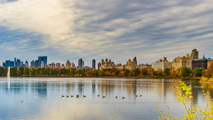 Fototapeta na wymiar A view of the Central Park in New York in November.