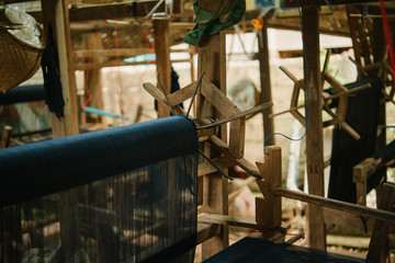 Hand-woven work.  Weaving work.