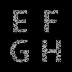 Silver broken letters