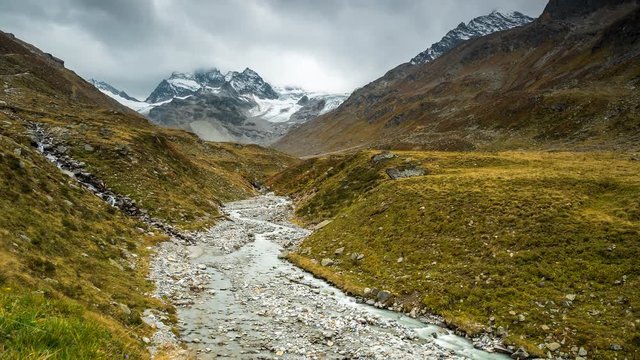 timelapse view on Piz Buin in Montafon in the Austrian Alps