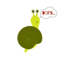 Illustration of cute snail. Isolated